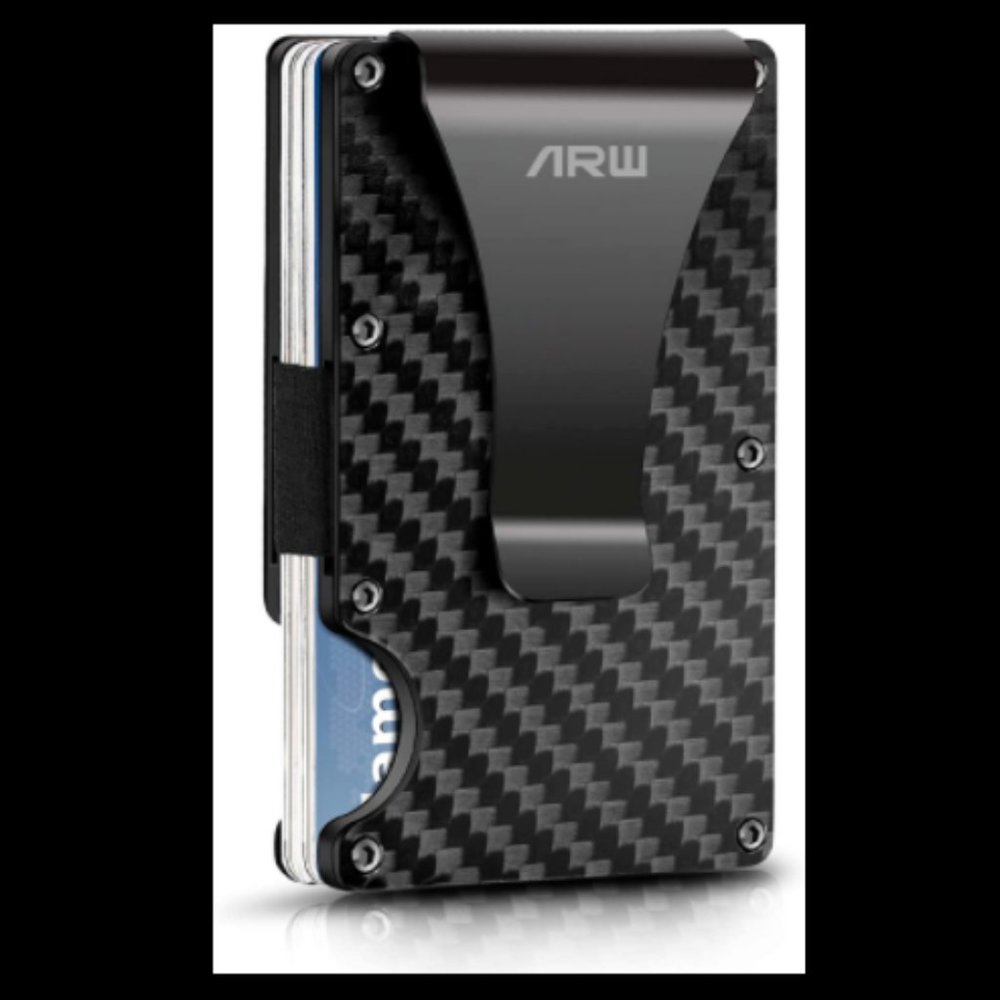 Carbon Fiber Wallet, ARW Metal Money Clip Wallet, RFID Blocking